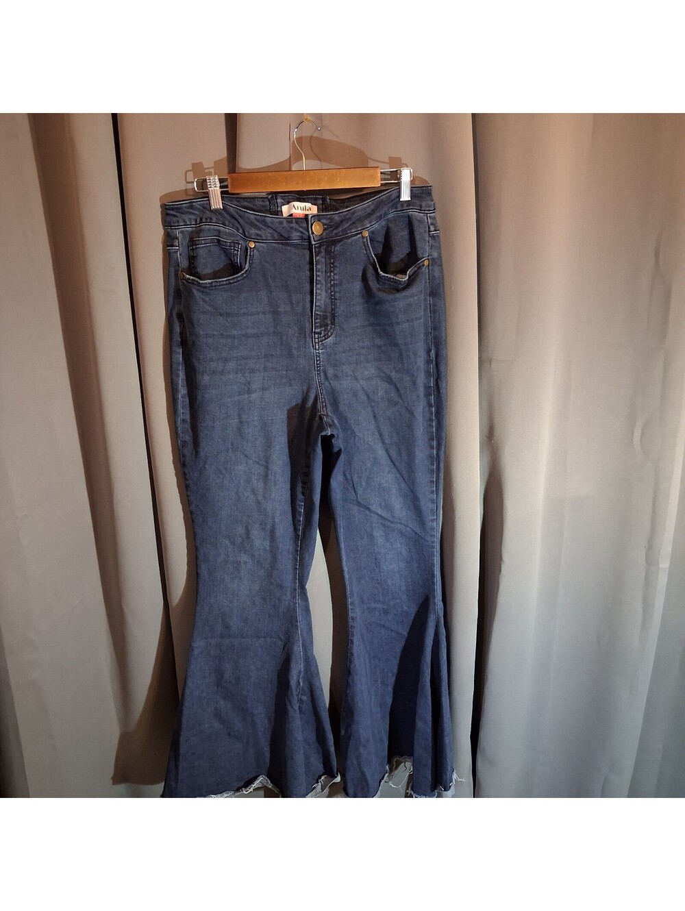 Arula Women's Flared Denim Jeans with Lace-up Back Size 14